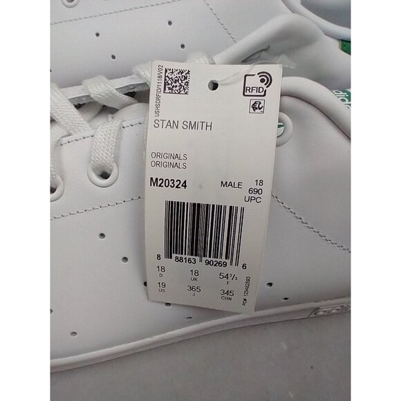 Adidas Stan Smith 80s Cloud White Green Mens Size 19 No Box - Picture 13 of 13